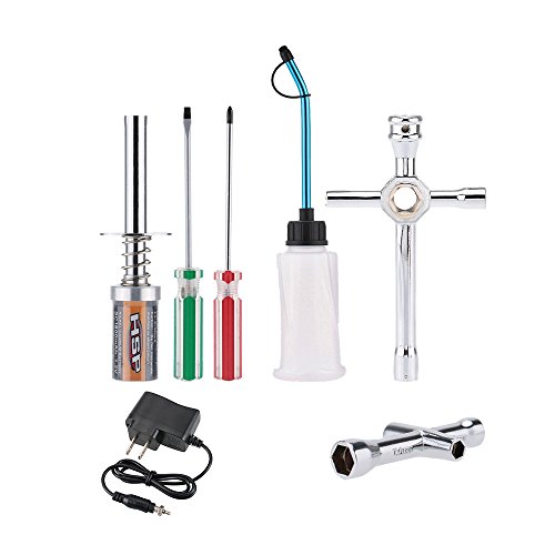 Goolsky Nitro Starter Glow Plug Igniter Charger Tools Fuel Bottle Combo for Redcat HSP Nitro Powered 18 110 RC Car
