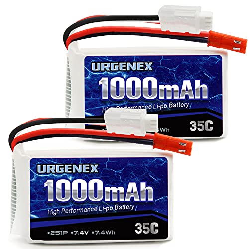 URGENEX 2S Lipo Battery 74v Lipo with JST Plug RC Lipo Batteries 35C 1000mah Lipo Batteries for WLtoys Rc Cars A949 A959 A969 A979 K929