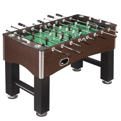 Hathaway 56-Inch Primo Foosball Table Family Soccer Game with Wood Grain Finish Analog Scoring and Free Accessories