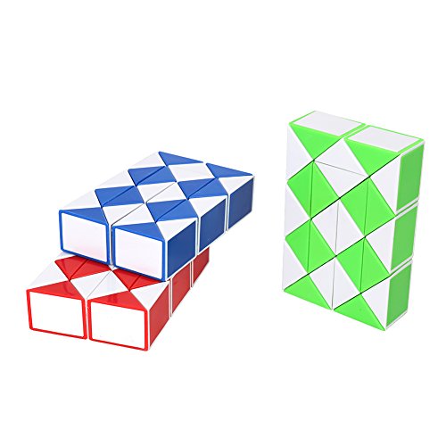 Bidlsbs Twist Magic Cube Puzzle 3D Snake Shape Ruler Brain Teaser Toys Game Children Kids Toy Gifts 3 Colors Child Educational Learning Toys