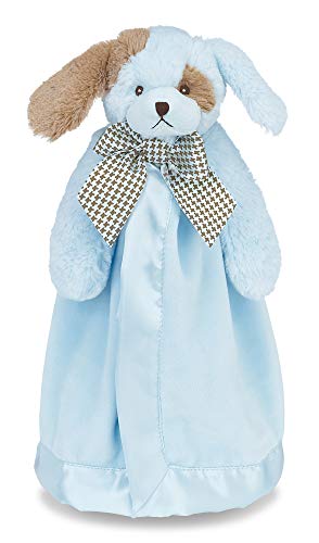 Bearington Baby Waggles Snuggler Blue Puppy Dog Plush Stuffed Animal Security Blanket Lovey 15