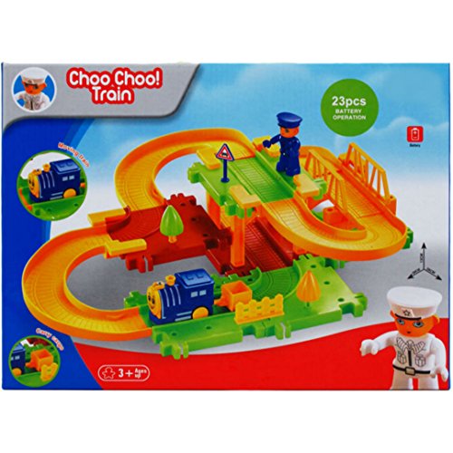 Choo Choo Train - Colorful Tracks Train Set Goes around on its own Battery Powered - Play Kreative TM