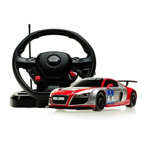 RASTAR 118 Scale Audi R8 LMS Performance Model RC Car with Steering Controller Color SilverRED
